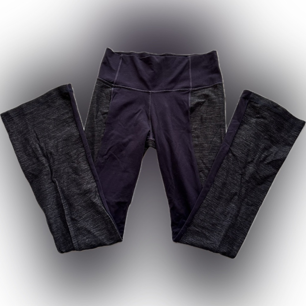 Lululemon Mixed Material Purple and Gray Bootcut Pants